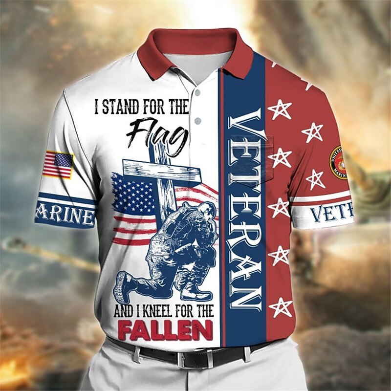 Men's Veteran Honor American Flag Polo