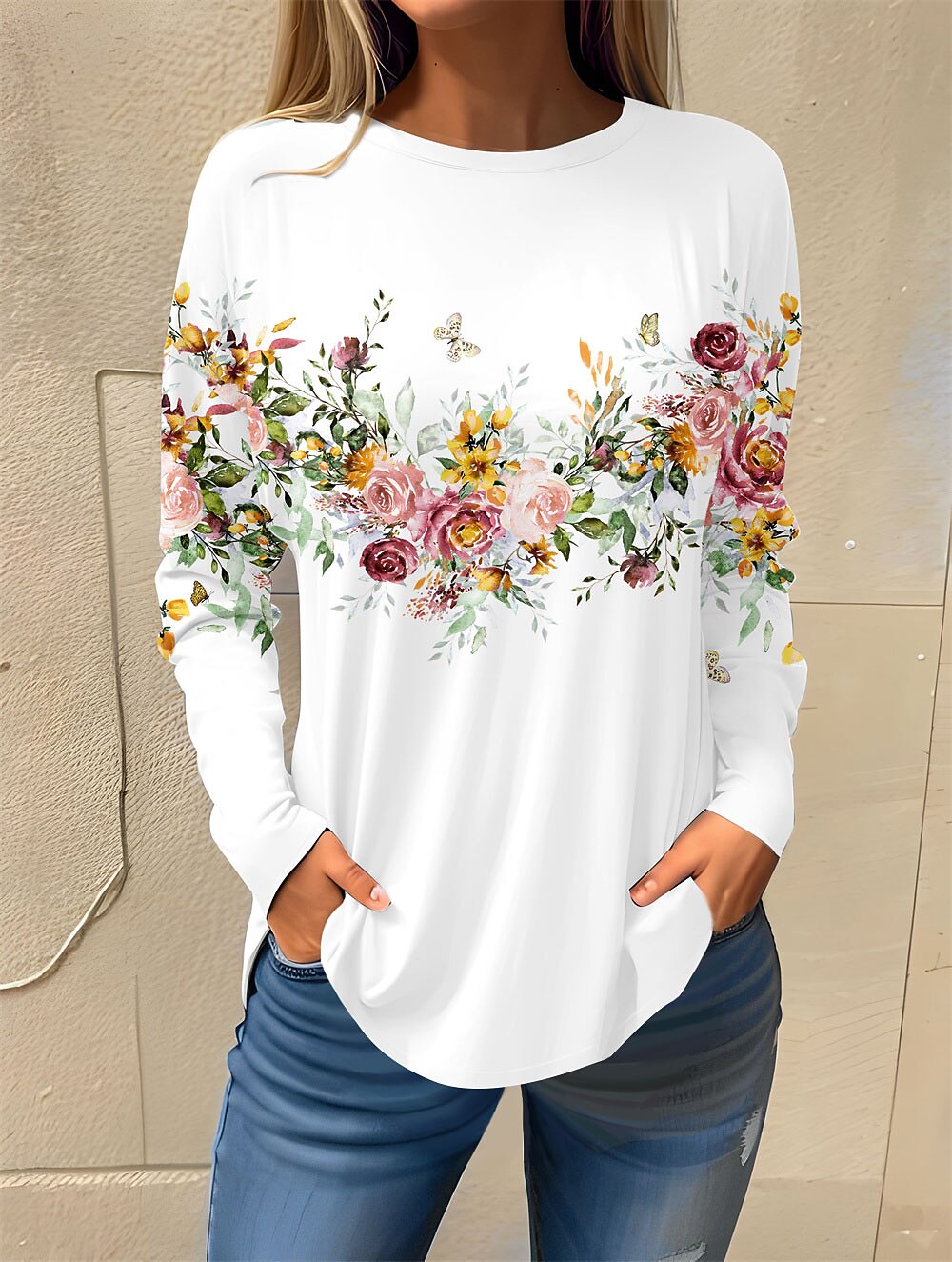 Women's Holiday Floral Garden Graphic Tee