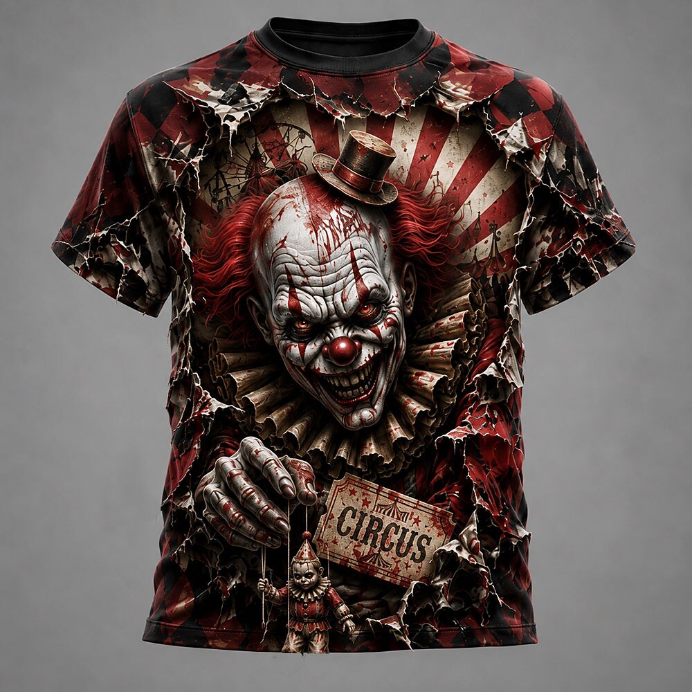 Men's Illusion Horror Creepy Clown Tee