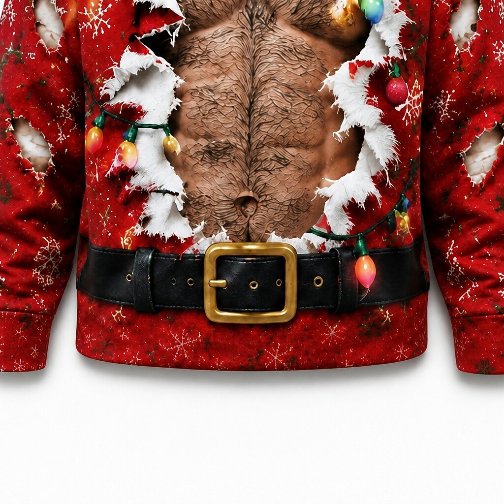 Christmas Hunk Santa Spooky Crewneck Sweatshirt