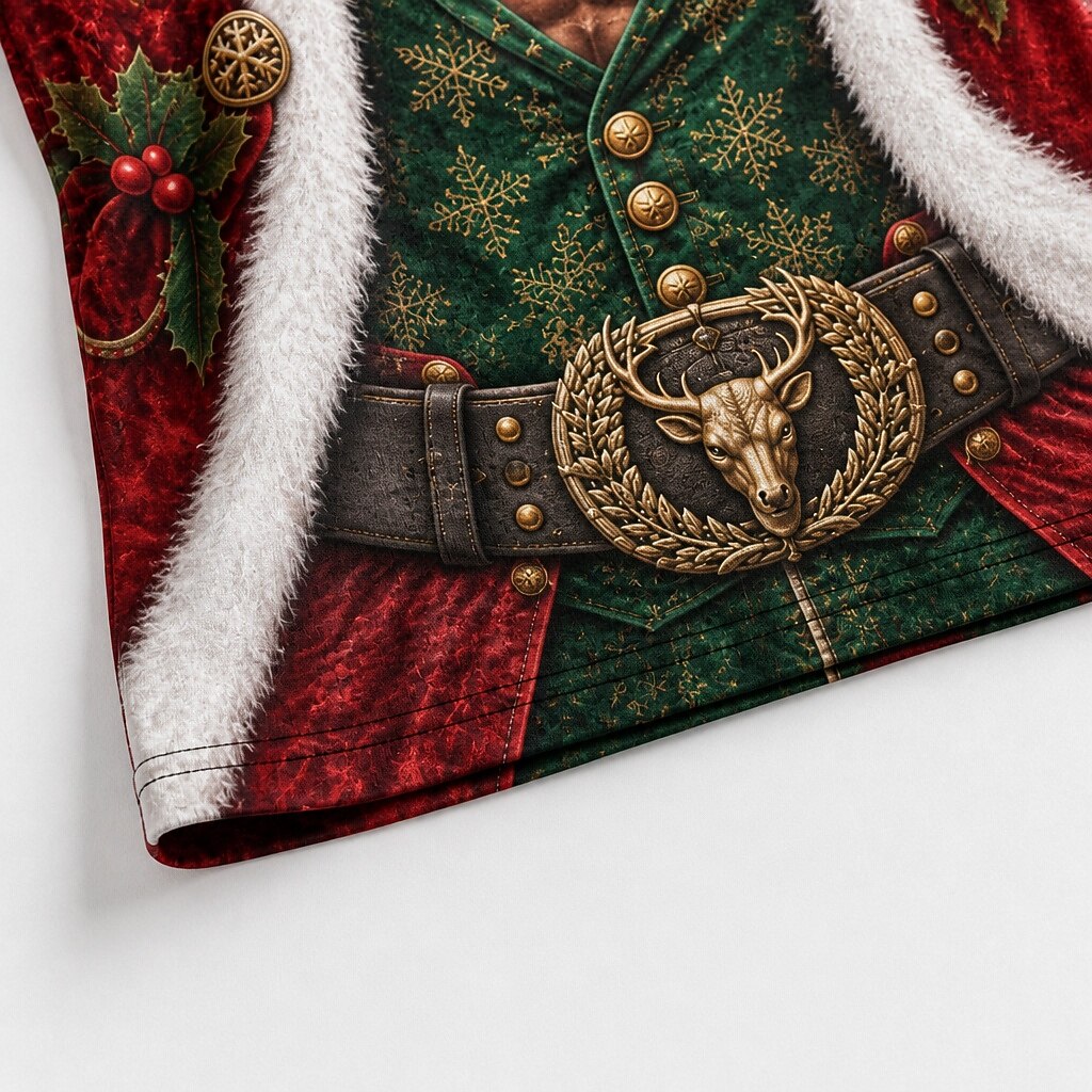 Christmas Hunk Santa Funny Graphic T-Shirt