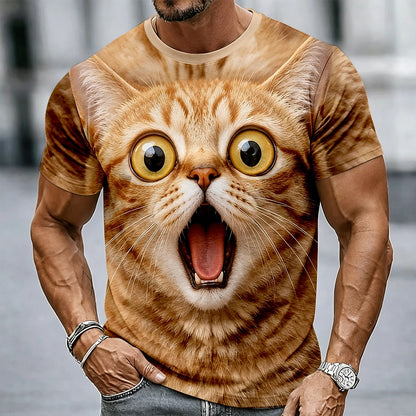 Men's Cute Cat Animal Graphic Tee