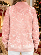 Women's Christmas Tree Snowflake Half Zip Sweatshirt