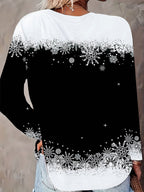 Women's Snowflake Christmas Vintage Longsleeve Tee