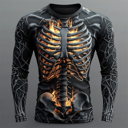 Men's Halloween Midnight Skeleton Graphic Tee
