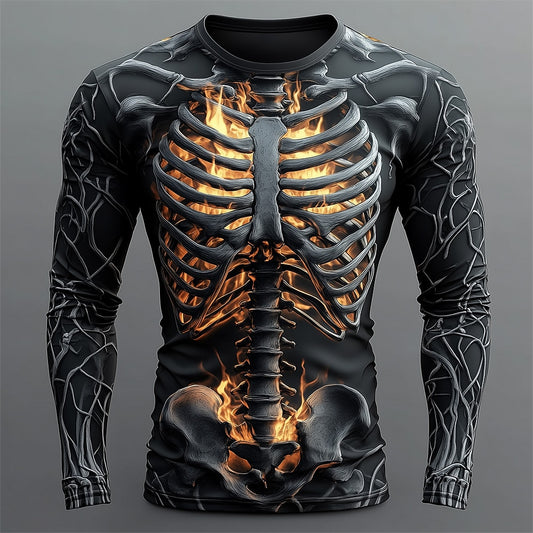Men's Halloween Midnight Skeleton Graphic Tee