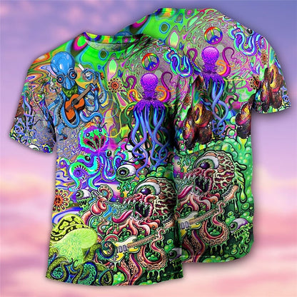 Men's Psychedelic Mushroom Monster Graphic Tee