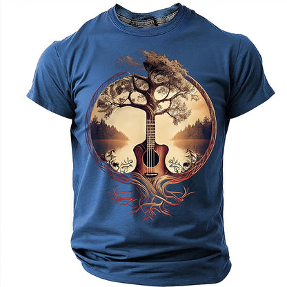 Men's Guitar Tree Nature Graphic Tee