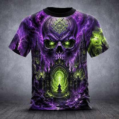 Men's Gothic Skull Bone Casual T-Shirt
