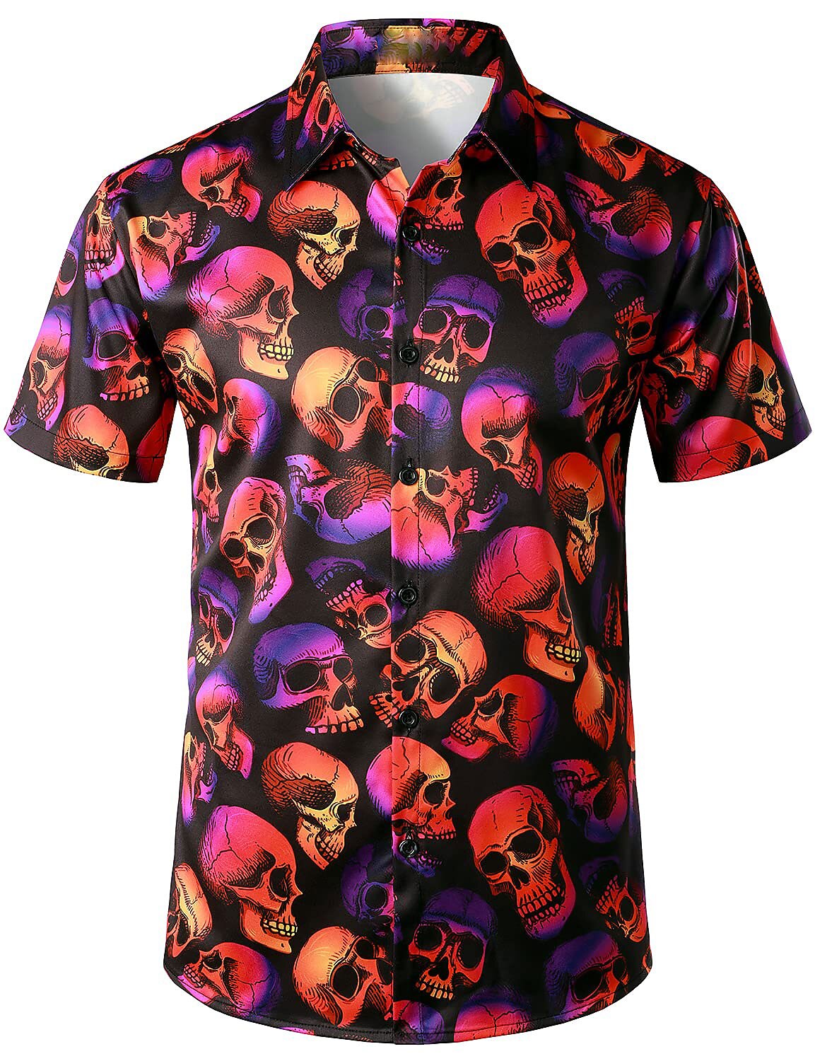 Men's Skull Punk Gothic Button Shirt