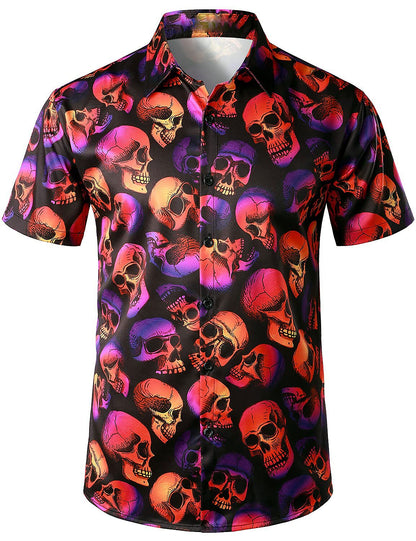 Men's Skull Punk Gothic Button Shirt