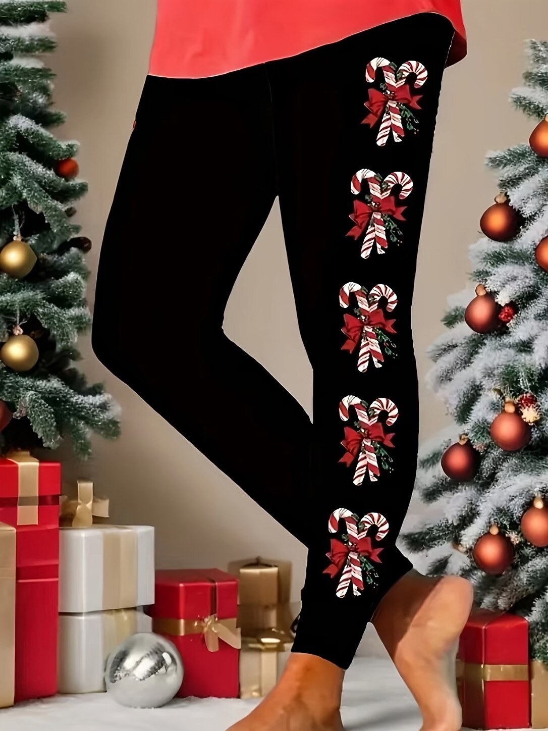 Santa Claus Tree Christmas Capri Pants