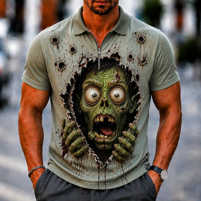 Men's Zombie Character Polo Print Shirt