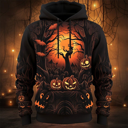 Men's Halloween Pumpkin Graphic Hoodie