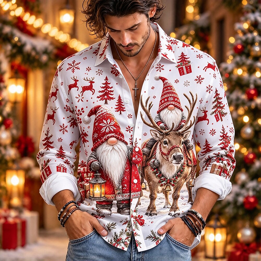 Men's Christmas Graphic Trendy Shirt