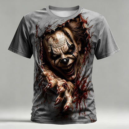 Men's Creepy Halloween Clown Optical Tee