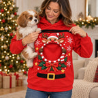 Christmas Gift for Pet Lover - Reindeer Print Pet Carrier Bonding Hoodie