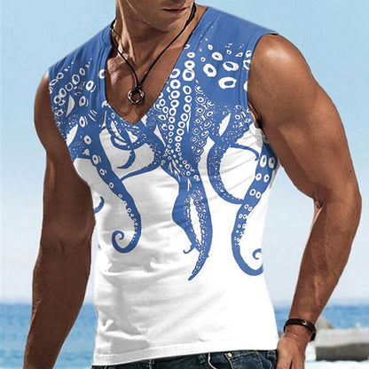 Men's Haunted Octopus Horror Graphic Tee