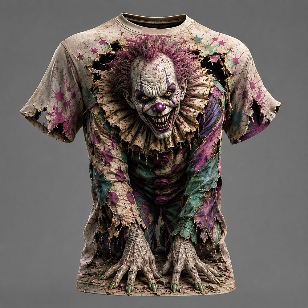 Men's Evil Clown Graphic Illusion Tee