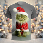 Men's Christmas Cat Artistic Graphic Tee