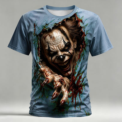 Men's Creepy Halloween Clown Optical Tee