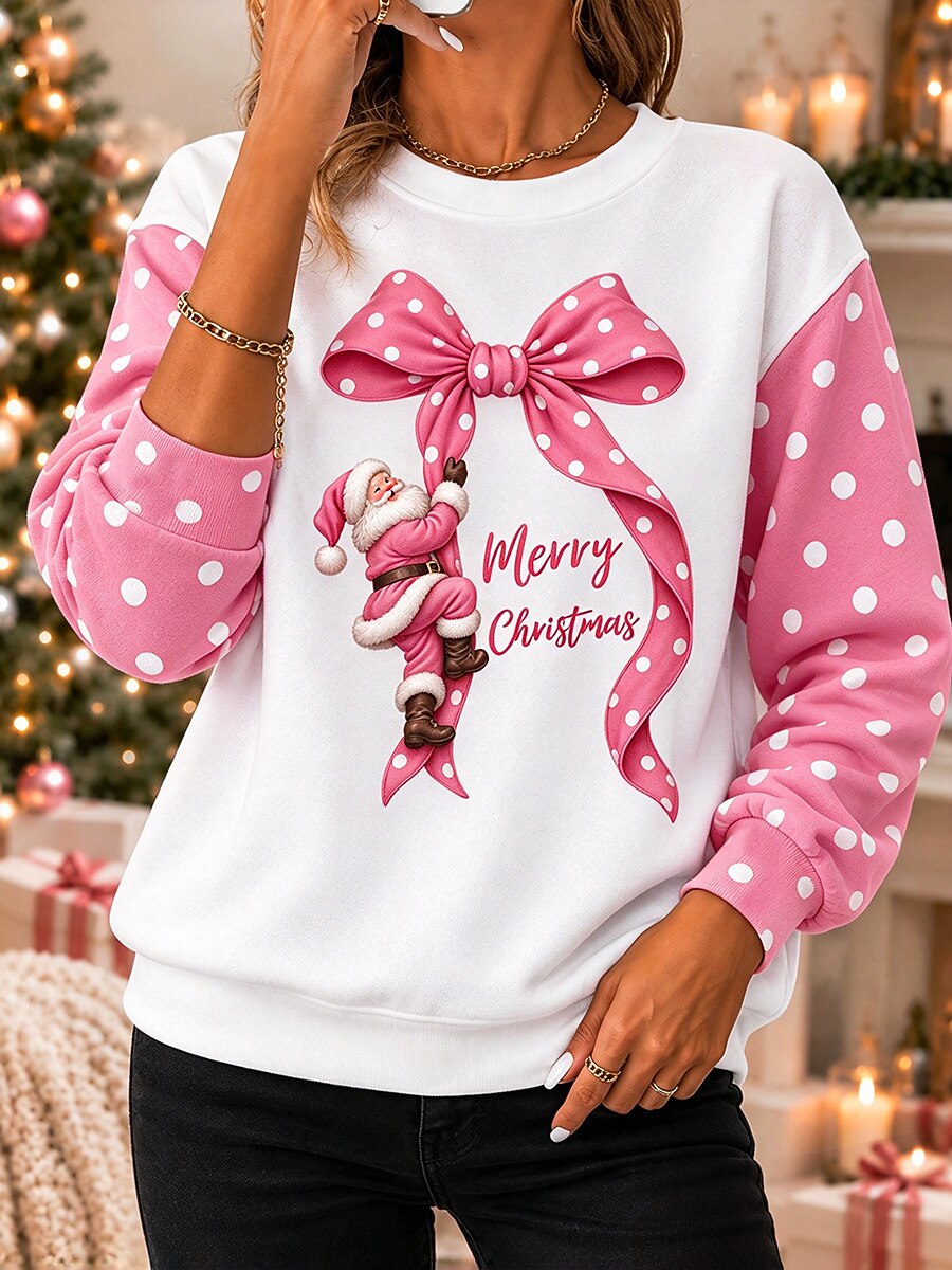 Snowflake Letter Christmas Pullover Sweatshirt