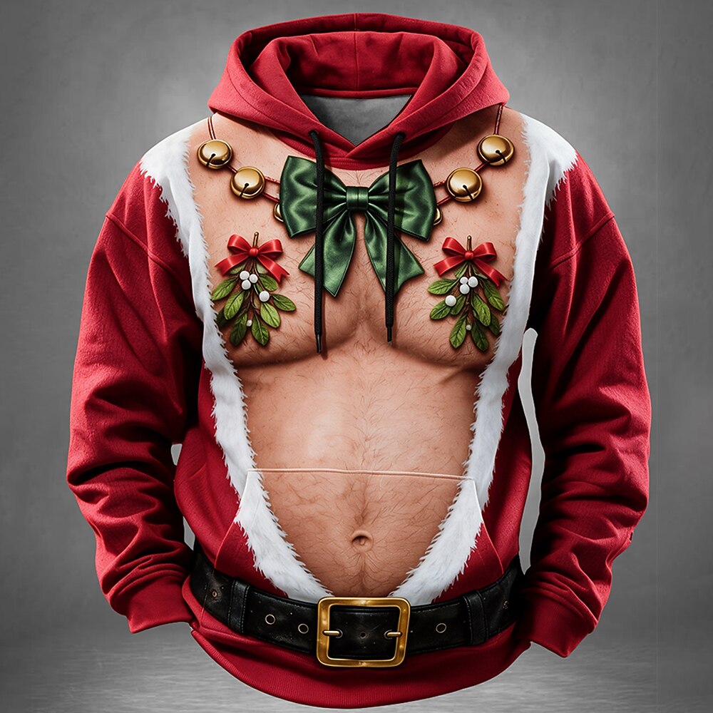 Men's Santa Costume Graphic Hoodie