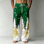 Christmas Tree Snowflake Drawstring Trousers