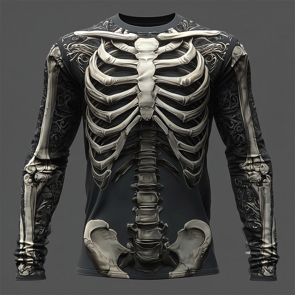 Men's Halloween Midnight Skeleton Graphic Tee