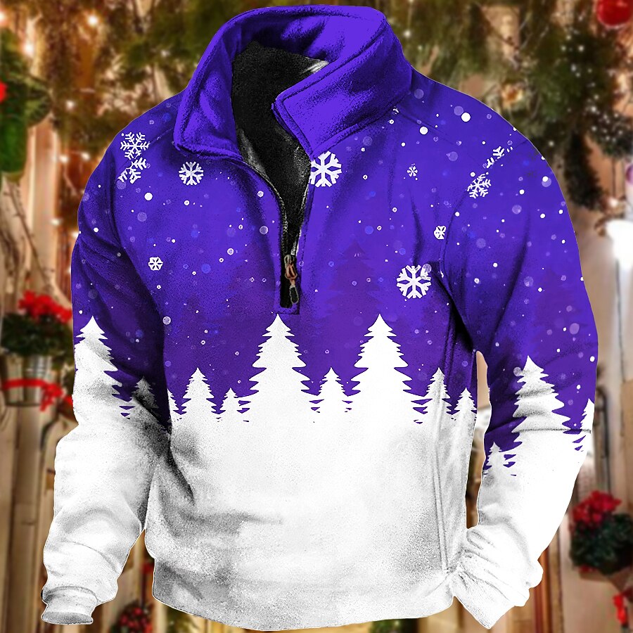 Christmas Snowflake Quarter Zip Sweatshirt