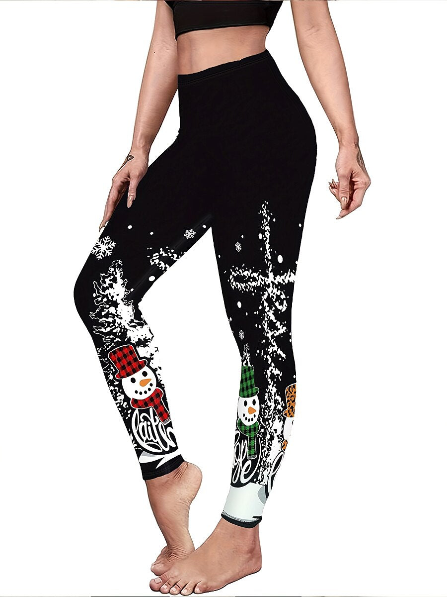 High Stretch Graphic Christmas Leggings