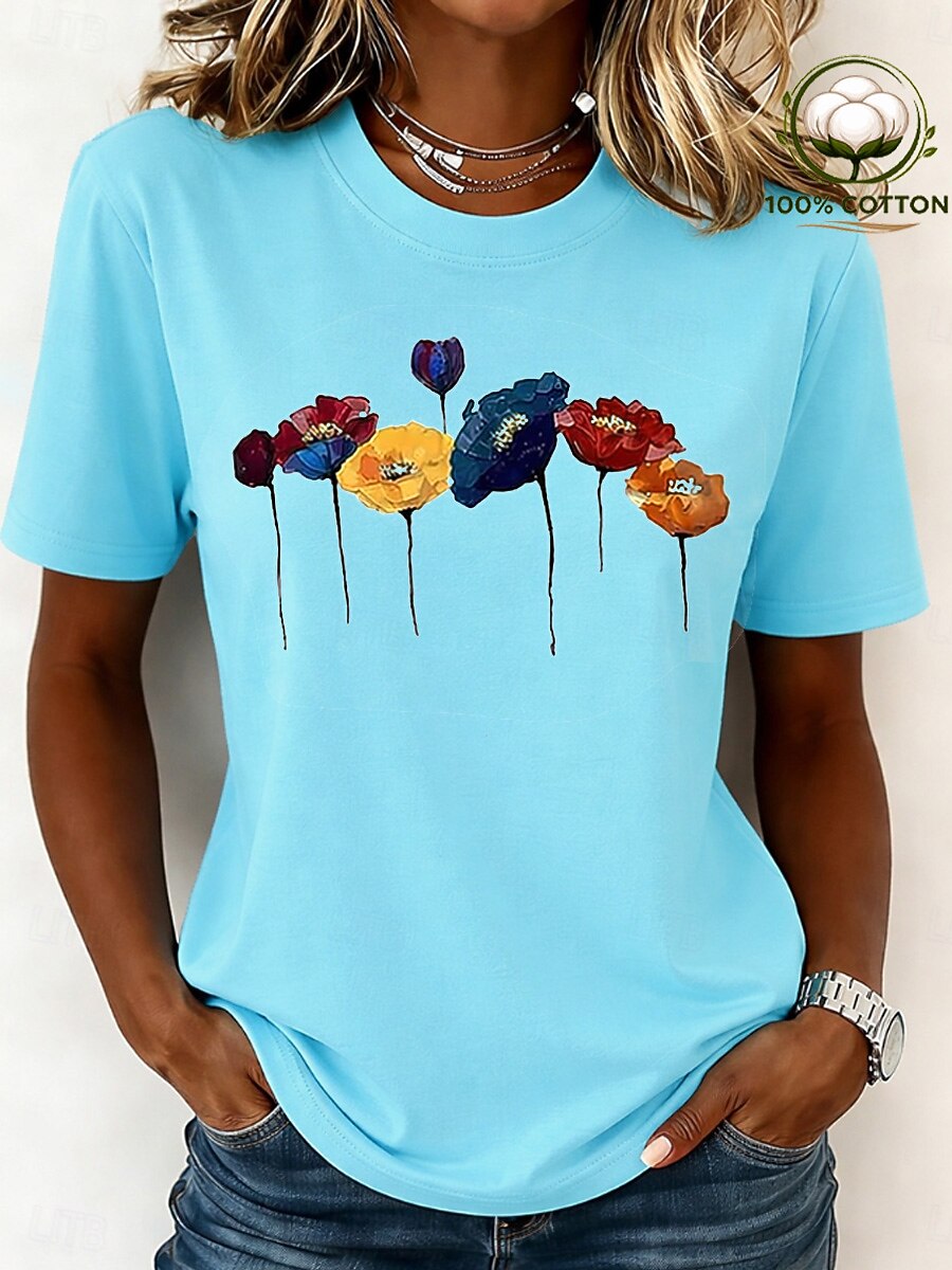 Women's Cotton Wildflower Graphic Tee