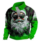 Santa Christmas Zip Collar Sweatshirt