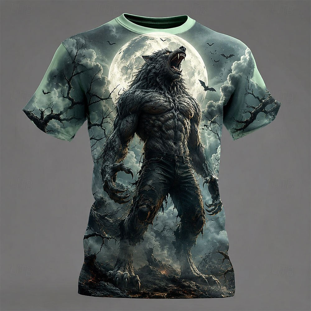 Men's Animal Werewolf Horror Graphic Tee