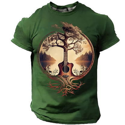 Men's Guitar Tree Nature Graphic Tee