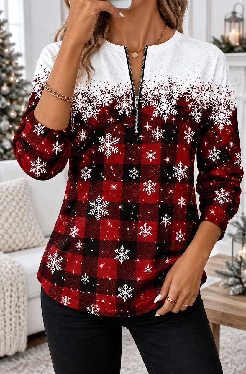 Christmas Abstract Half Zip Sweatshirt