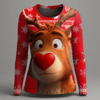 Women's Penguin Reindeer Christmas Graphic Tee