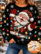 Women's Red Christmas Crew Neck Sweatshirt