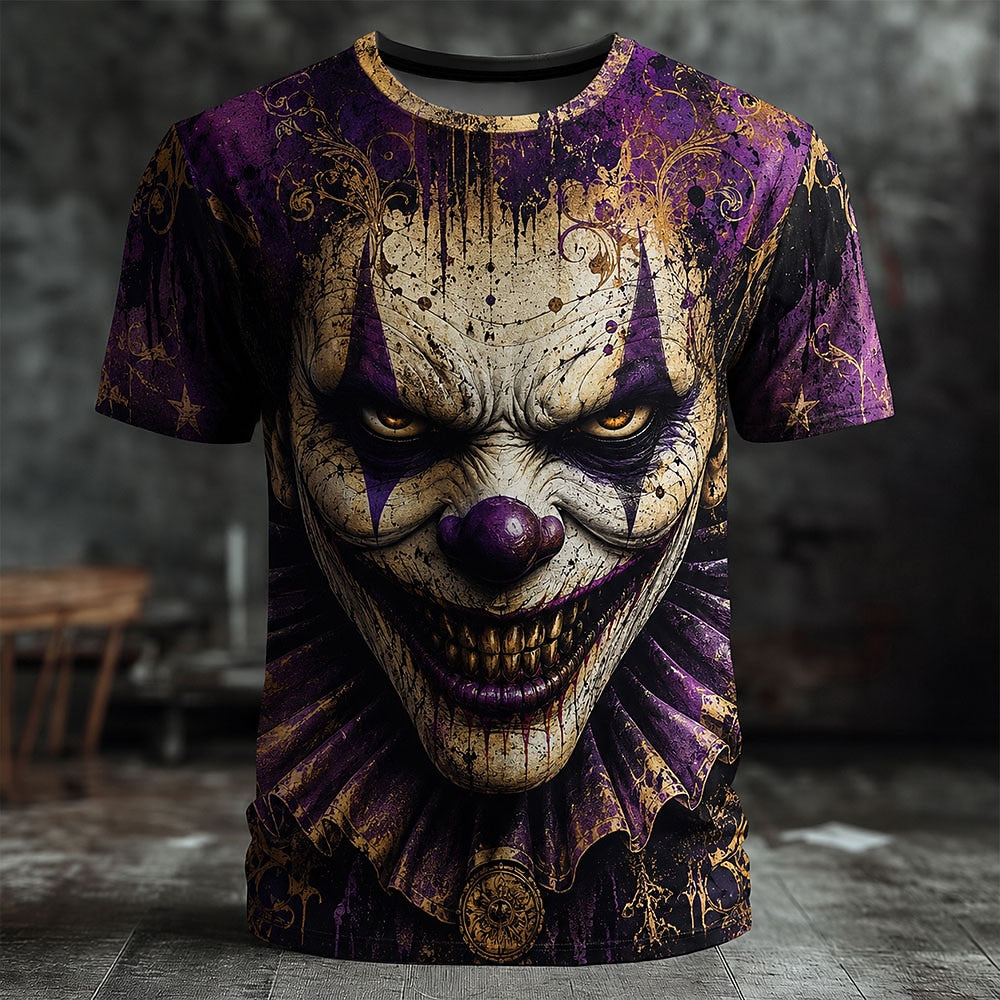 Men's Creepy Clown 3D Illusion T-Shirt