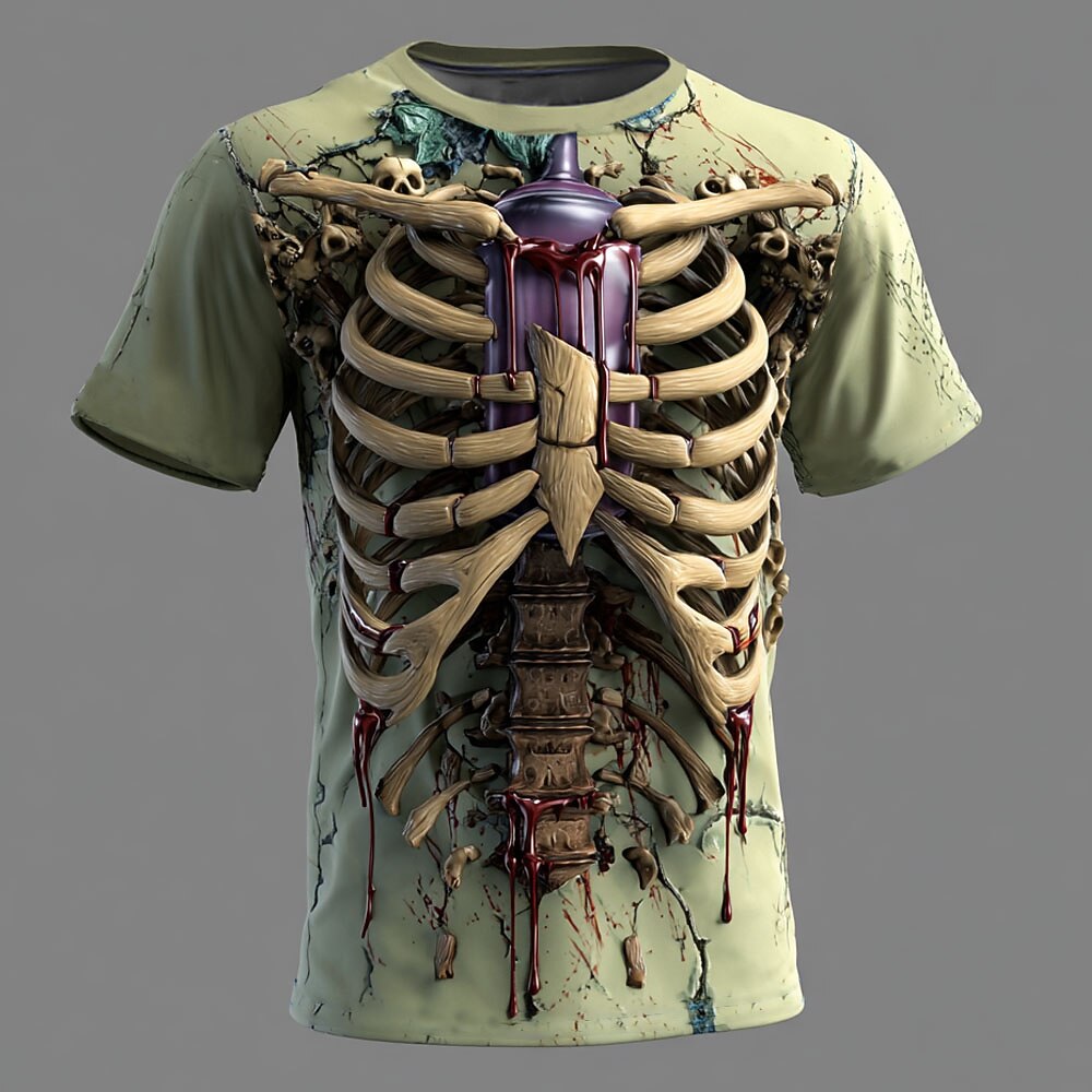 Men's Optical Skeleton Illusion Graphic Tee