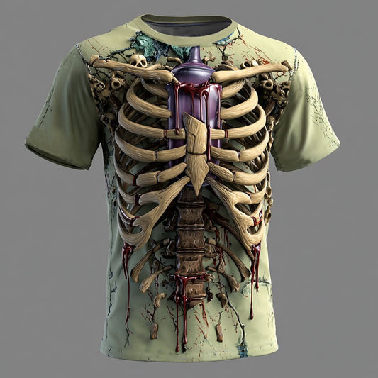 Men's Optical Skeleton Illusion Graphic Tee