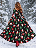 Women's Vintage Ombre Christmas Party Maxi Dress