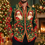 Men's Santa Claus Party Button Up Shirt