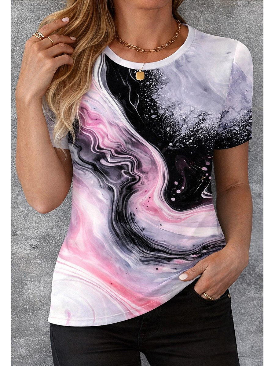 Women's Elegant Gradient Art Graphic Tee