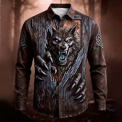 Men's Werewolf Horror Button Up Shirt