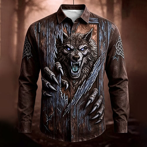 Men's Werewolf Horror Button Up Shirt