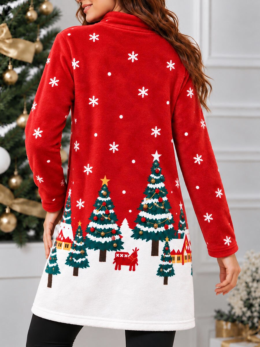 Christmas Tree Snowflake Long Sweatshirt