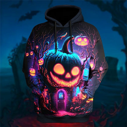 Men's Pumpkin Graphic Print Hoodie