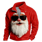 Santa Claus Christmas Cartoon Zip Sweatshirt