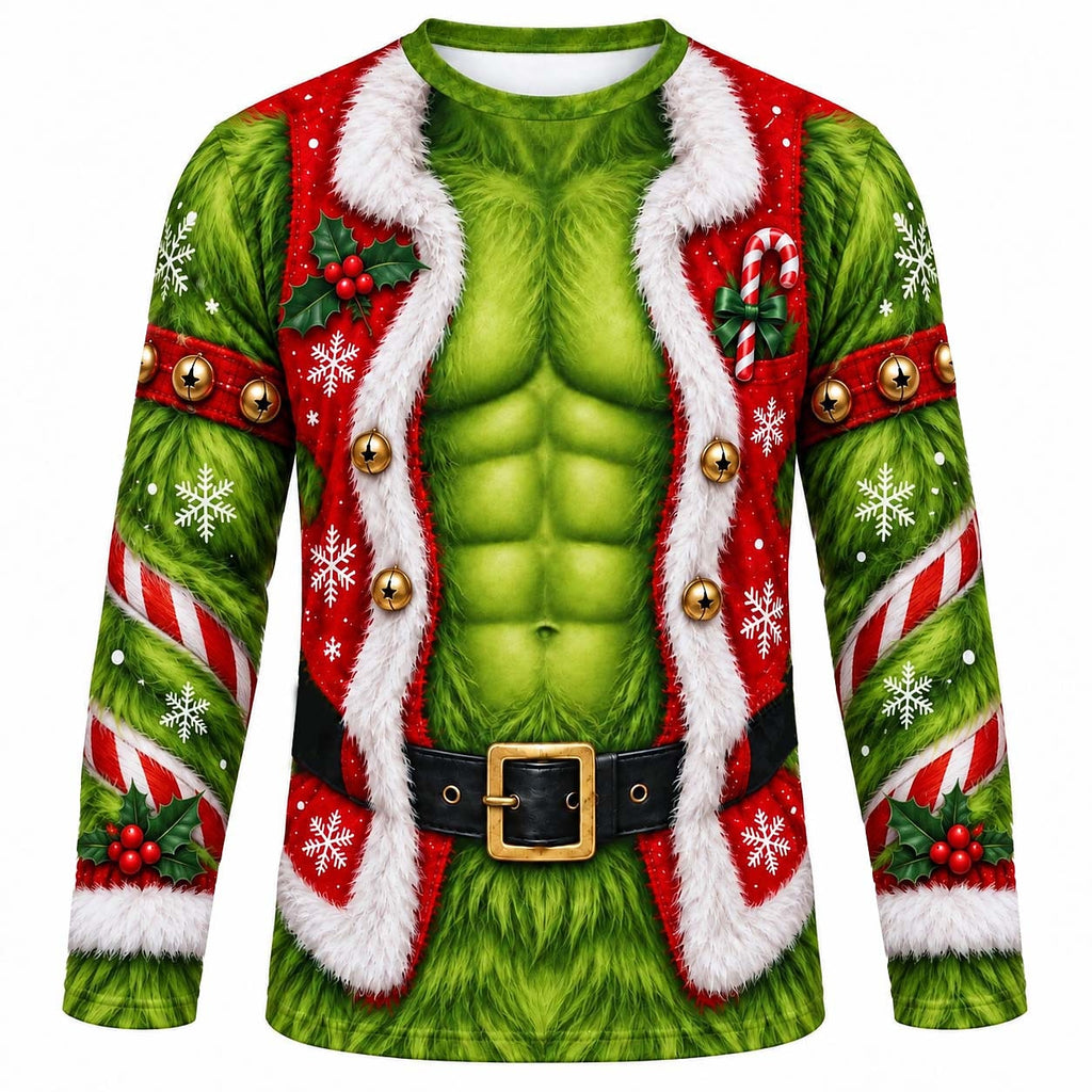 Christmas Santa Green Monster Crewneck Sweatshirt